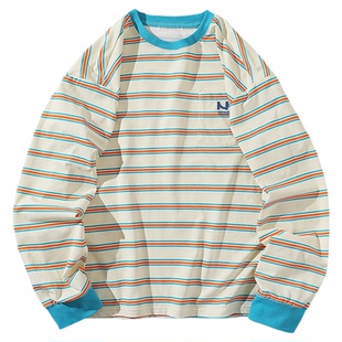【旋风速干】mipo春季儿童长袖t恤条纹吸湿户外男女童运动上衣潮