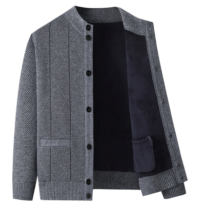 【全身加绒】男士保暖开衫毛衣