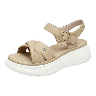 清仓特卖自由姿色厚底一字带凉鞋