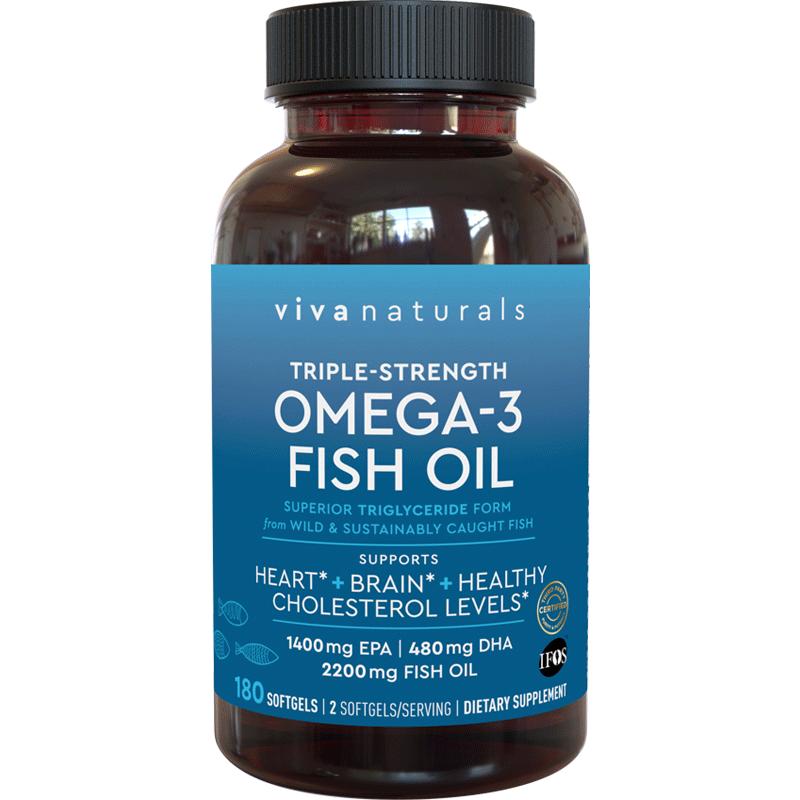 【自营】Viva美国进口深海鱼油omega3欧米伽鱼油含DPA软胶囊180粒