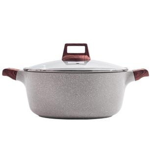 CookerBene汤锅家用麦饭石不粘锅高汤煲燃气灶电磁炉专用双耳炖锅