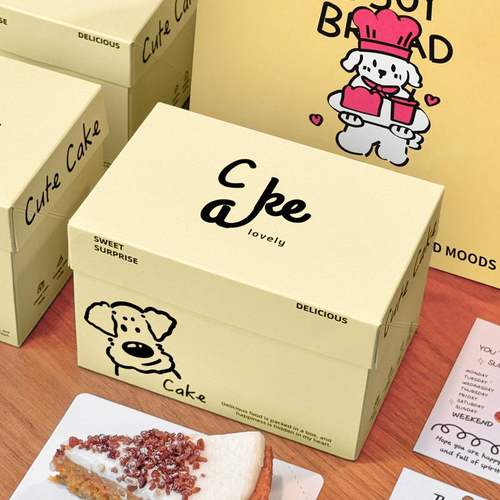 方形烘焙店2寸3切块甜品寸蛋糕盒迷你千层慕斯盒子包装盒打包