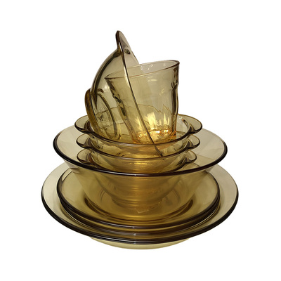 透明康宁餐具玻璃碗耐高温北欧盘