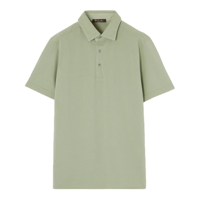 LoroPiana/诺悠翩雅男士T恤秋冬衬衫领Polo棉质匹克面料休闲新款