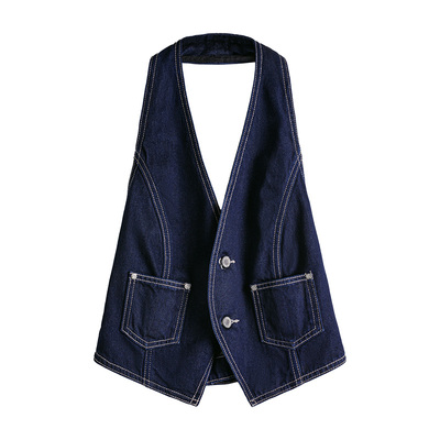 马登女装V领薄款可单穿性感马甲