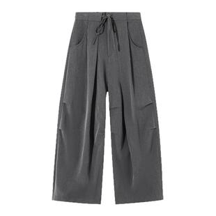 it :5cm/FIVECM褶边西装裤男女2025春秋宽松潮流宽松休闲阔腿长裤