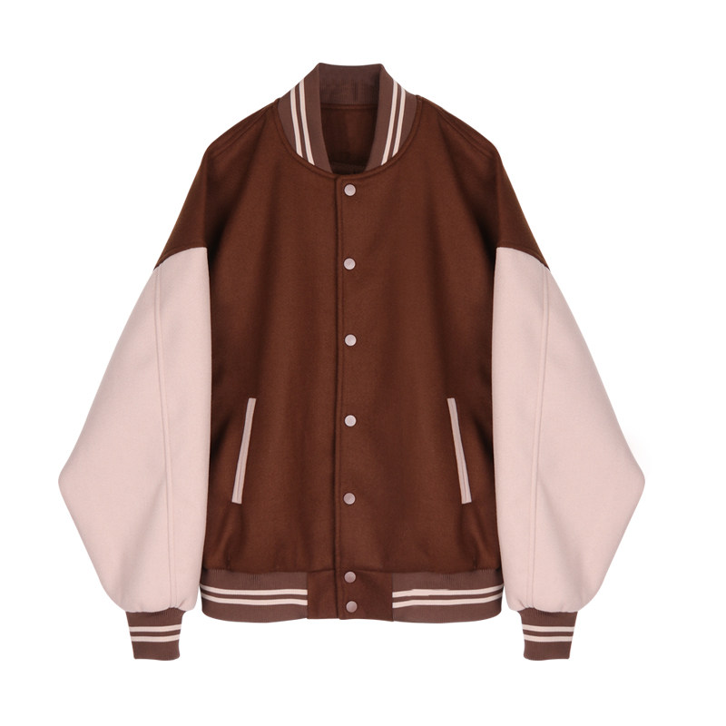 ins风美式宽松版加厚棒球服女