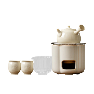 苏打釉小型炭炉酒精炉陶瓷家用煮茶炉便携户外煮茶器具烧水壶套装