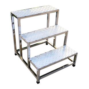 加厚不锈钢防滑板台阶家用梯登高脚踏凳单层室内户外移动两三步梯