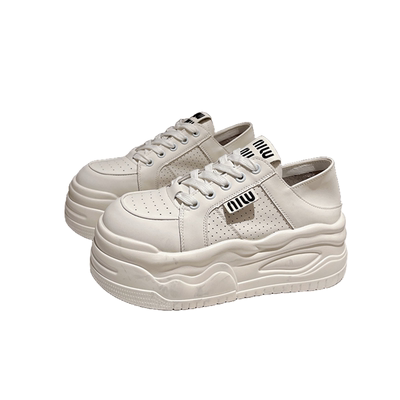 增高拼色超轻百搭小白鞋休闲松糕