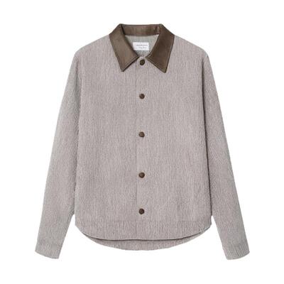 Outedge皮领复古雪尼尔外套夹克