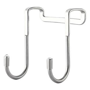 不锈钢s型挂钩厨房宿舍门后挂衣钩免打孔勾子衣帽钩柜门挂钩双钩