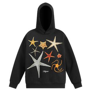 小尼力印花海洋海星复古潮牌连帽卫衣春秋薄款不加绒原创宽松慵懒