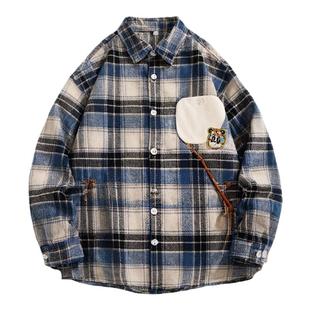 【100%棉】嘟嘟家儿童春秋格子衬衫男童衬衣女童长袖上衣宝宝衣服