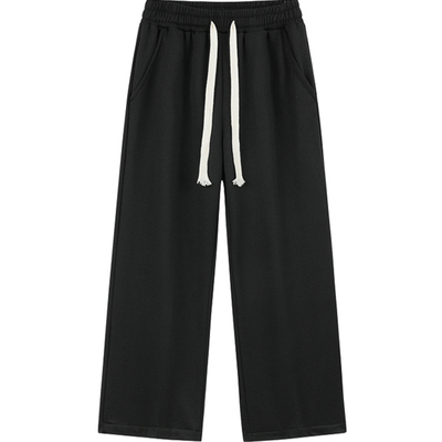 男士秋冬加绒加厚宽松直筒卫裤