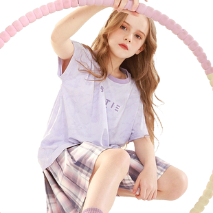 女童短袖T恤儿童冰丝速干衣大童夏装新款女孩夏季青少年运动上衣