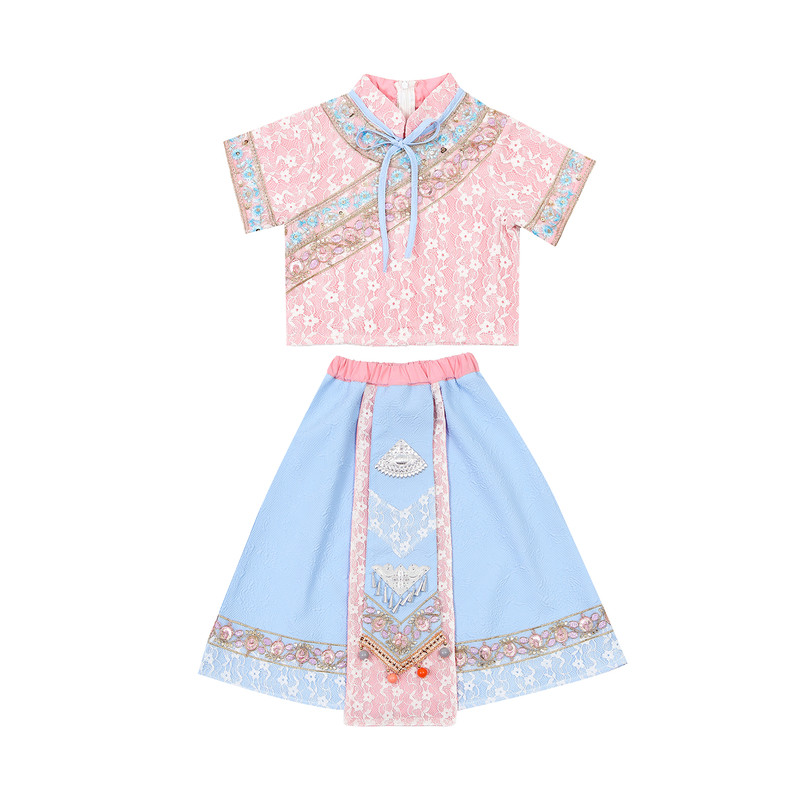 广西三月三壮族儿童舞蹈演出服