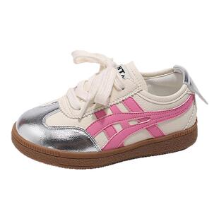 女童运动鞋银色儿童德训鞋2026新款春秋软底阿甘鞋休闲板鞋跑步鞋