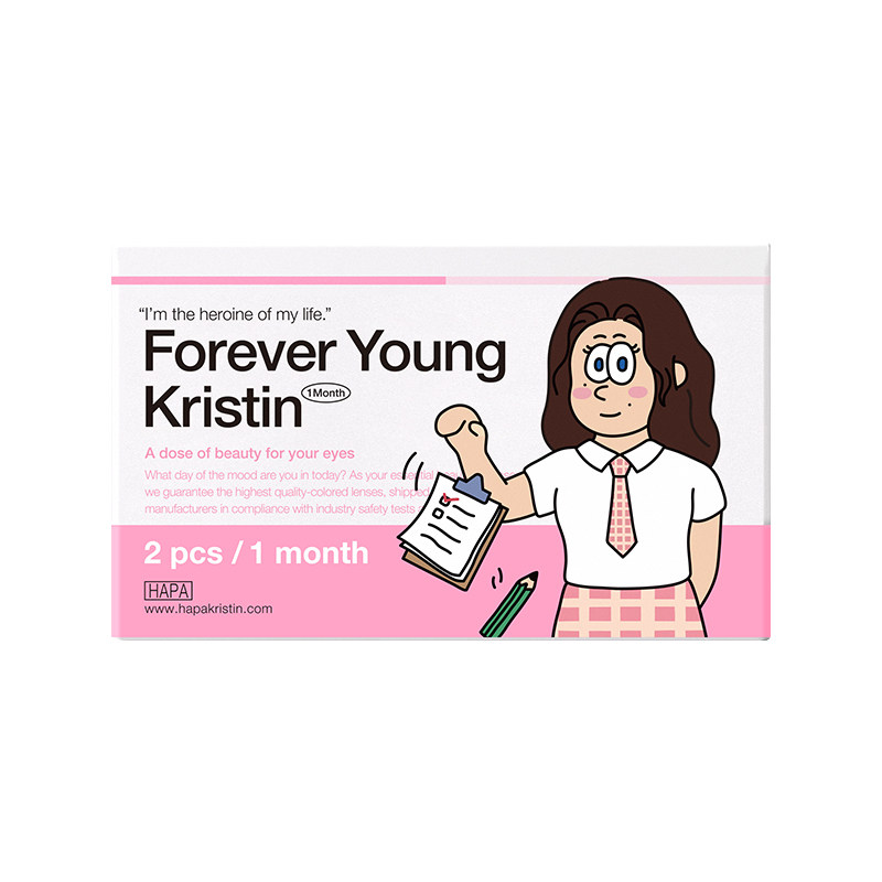 Hapa Kristin美瞳草莓薄巧月抛韩国隐形眼镜小直径近视