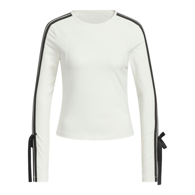 阿迪达斯女装2025秋款经典三条纹修身街舞运动休闲长袖T恤 KG3861