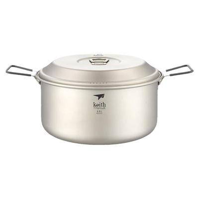 KEITH铠斯纯钛锅大容量便携野营
