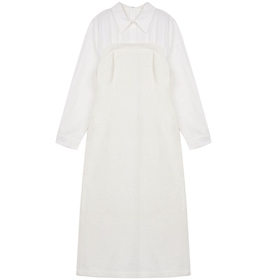 欧尼拼接设计感假两件连衣裙