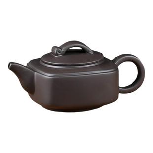 宜兴紫砂壶朱泥大容量茶壶单壶陶瓷水壶小号手工方壶泡茶器冲茶壶