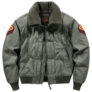VIP工装羊羔绒外套男士冬季棉衣加绒加厚棉服飞行员夹克保暖棉袄