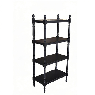 法式复古三层置物架家用中古纳五层展示架美式黑色多层陈列架