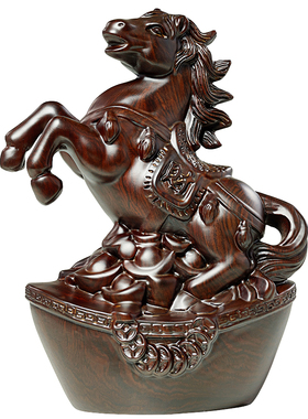 摆件实木雕刻工艺品宝马家居