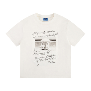 江南先生NewJNXS美式复古猫狗白色情侣装短袖T恤夏宽松休闲半袖