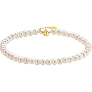 潮宏基小确幸银s925珍珠手链手串手饰淡水珠简约生日闺蜜礼物J