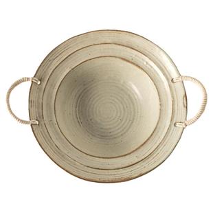 YE HOME  古色古香~粗陶绳编双耳碗复古日式草帽碗家用意面碗菜碗