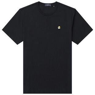 Hazzys哈吉斯夏季男士短袖上衣刺绣圆领T恤衫纯色时尚休闲潮流男T