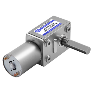 JGY370微型直流减速大扭矩电机D8轴25mm长涡轮蜗杆调速马达12v24v