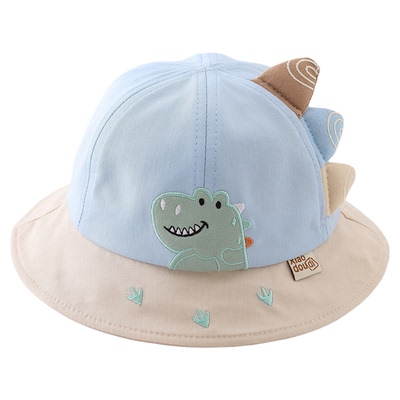 宝宝帽子春秋薄款遮阳防晒渔夫帽男婴女儿童出游沙滩可爱盆帽夏天