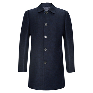 JODOLL乔顿羊毛大衣男款新款商务休闲保暖舒适绵羊毛翻领大衣