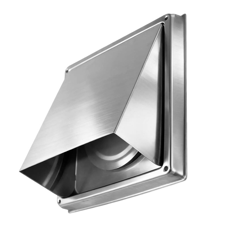 方形不锈钢出风口通风帽通风口防风帽烘干机排风管罩外墙止回阀盖