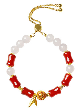 宫里上新天然玛瑙鸿竹手链