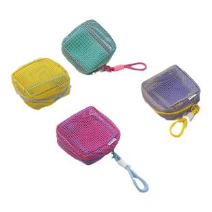 多巴胺豆腐包网格杂物收纳小包透明大容量便携式旅行化妆包补妆包