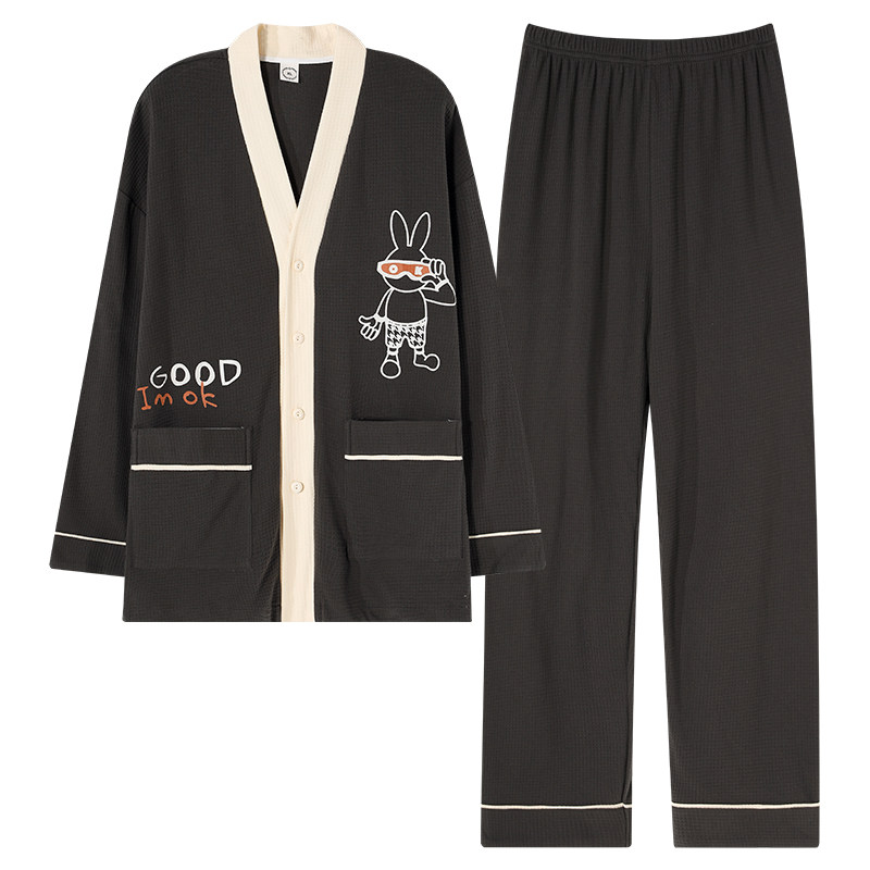 男士特大码200斤长袖睡衣家居服