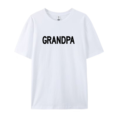 夏季亲子装爷爷孙女Grandpa’s Little Buddy休闲圆领短袖t恤2026