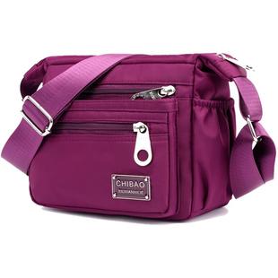 驰豹尼龙牛津布斜挎包女2025新款中年女包包单肩时尚帆布妈妈百搭