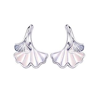 三生有幸银杏叶999耳钉女生纯银高级感2024新款爆款秋冬耳环耳饰