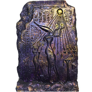 澳洛瑞斯古埃及纪念品浮雕装饰画阿吞阿赫那吞酒吧摆台创意伴手礼