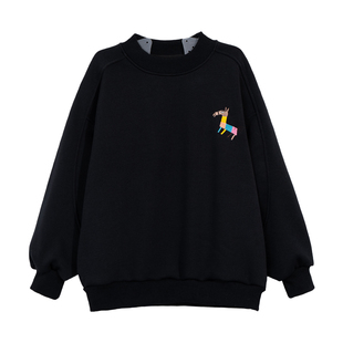 贝田男童加绒加厚卫衣儿童宽松一体绒冬季2025新款冬装潮酷上衣服