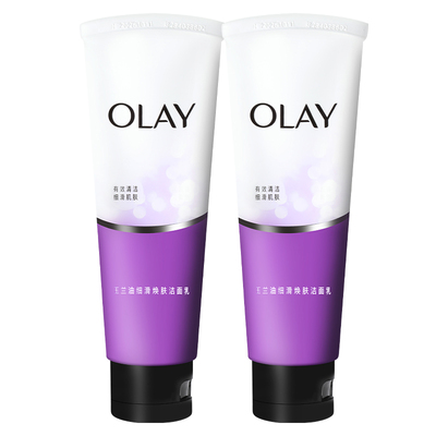 Olay玉兰油细滑焕肤洁面乳100g*2深层温和清洁去角质活肤洗面奶女