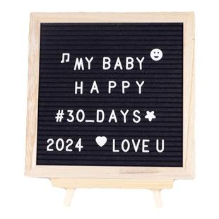 一周岁满月生日布置毛毡字母留言板木质相框宝宝百天拍照场景道具