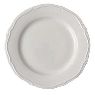 JOJO'S L. PD.sedan.浮雕线花边盘纯白陶瓷盘法式西餐盘 | 炫轿