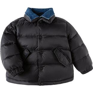 巴拉巴拉男童羽绒服小童宝宝牛仔外套冬季新款儿童童装女童加厚潮